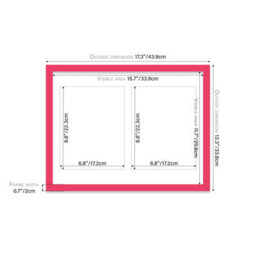 16X12 Inch 2 Opening Photo Collage Frame, Display Two 9X7 Inch Photos, Multi Aperture Family Picture Frame, Bright Pink - thumbnail 4