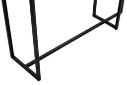 Premier Housewares Interiors By Premier Console Table, Dual Tier Smoked Mirror Tops And Asymmetric Black Iron Frame, Quirky Minimalist Console - thumbnail 2