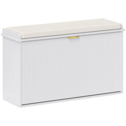 Wyld Haus Lidito Wooden White 8-Pair Shoe Bench With Cushioned Beige Top, L80 X D26 X H47.5Cm - thumbnail 2
