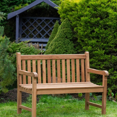 Garden Market Place The Garden Marketplace Solid Teak 2 Seater Garden Bench, Heavy Duty Hardwood Outdoor Seating - image 1