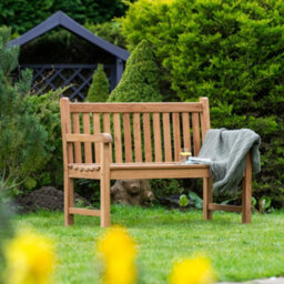 Garden Market Place The Garden Marketplace Solid Teak 2 Seater Garden Bench, Heavy Duty Hardwood Outdoor Seating - thumbnail 4