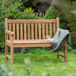 Garden Market Place The Garden Marketplace Solid Teak 2 Seater Garden Bench, Heavy Duty Hardwood Outdoor Seating - thumbnail 3