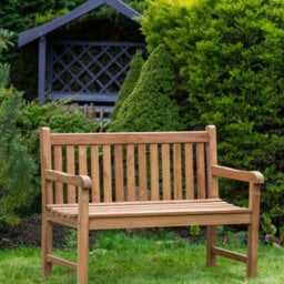 Garden Market Place The Garden Marketplace Solid Teak 2 Seater Garden Bench, Heavy Duty Hardwood Outdoor Seating - thumbnail 1
