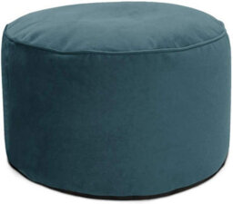 rucomfy Beanbags Rucomfy Velvet Teal Pouffe - Indoor Bean Bag Footstool - thumbnail 2