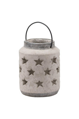 Bloomville Large Stone Star Lantern Vase Earthy, Neutral Decor - image 1