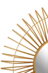 Orsina Round Gold Wall Mirror, Sunburst Design Bevelled Mirror For Living Room, Metallic Wall Accent, Gold Mirror - thumbnail 5