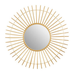 Orsina Round Gold Wall Mirror, Sunburst Design Bevelled Mirror For Living Room, Metallic Wall Accent, Gold Mirror - thumbnail 3