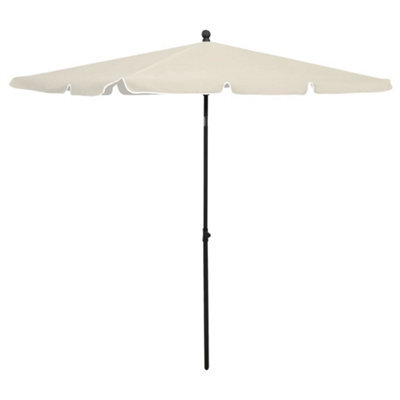 Berkfield Garden Parasol With Pole 210X140 Cm Sand - image 1