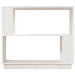 Berkfield Book Cabinet/room Divider White 80X25X70 Cm Solid Wood Pine - thumbnail 5