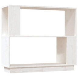 Berkfield Book Cabinet/room Divider White 80X25X70 Cm Solid Wood Pine - thumbnail 2