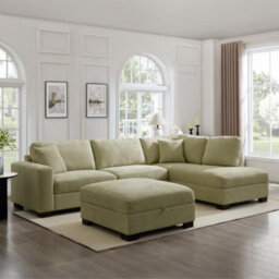 Home Detail Tate Right-Hand Facing Corner Sofa With Storage Footstool, Cream Teddy Jumbo Cord