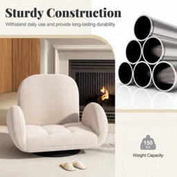 Gaming Chair With Adjustable Backrest Swivel Floor Chair Folding - thumbnail 3