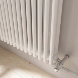 Ibathuk White 1800X560X70 Two Column Radiator + Angled Valve-White - thumbnail 2