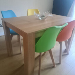 Dining Table With 4 Chairs, Dining Table Room Set 4, Wooden Oak Effect Table Mix Coulur Chairs, Kosy Koala - thumbnail 5