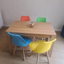 Dining Table With 4 Chairs, Dining Table Room Set 4, Wooden Oak Effect Table Mix Coulur Chairs, Kosy Koala - thumbnail 7