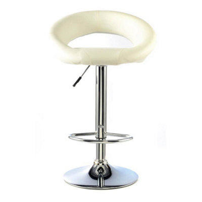 Furrai Bar Stool Pu Chrome & White (2S)
