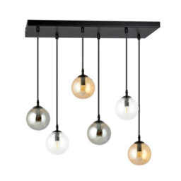 Emibig Lighting Emibig Cosmo Pendant Lamp  6 X E14 Black With Transparent, Graphite And Amber Shade - thumbnail 2