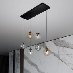 Emibig Lighting Emibig Cosmo Pendant Lamp  6 X E14 Black With Transparent, Graphite And Amber Shade - thumbnail 5