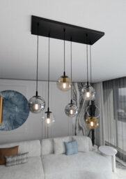 Emibig Lighting Emibig Cosmo Pendant Lamp  6 X E14 Black With Transparent, Graphite And Amber Shade - thumbnail 4