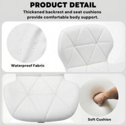 Alivio 2Pc Modern Faux Leather Adjustable Bar Stool Backrest Bar Chairs (White) - thumbnail 9