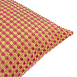 furn. Furn Checkered Velvet Polyester Filled Cushion, Hot Pink, 45 X 45Cm - thumbnail 3