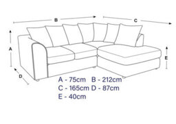 Furnishings For Less UK Luxor Jumbo Cord 4 Seater Corner Sofa Navy Blue Right Hand Facing - thumbnail 2