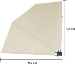 Evre Side Awning 3 Step Collapsible For Terrace Balcony Sun Shade Privacy Blind Fence (160X160Cm, Beige) - thumbnail 6