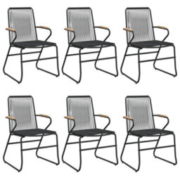 Berkfield 7 Piece Garden Dining Set Black Pvc Rattan - thumbnail 4