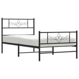 Berkfield Metal Bed Frame With Headboard And Footboard Black 80X200 Cm - thumbnail 3