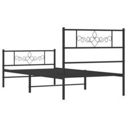 Berkfield Metal Bed Frame With Headboard And Footboard Black 80X200 Cm - thumbnail 7