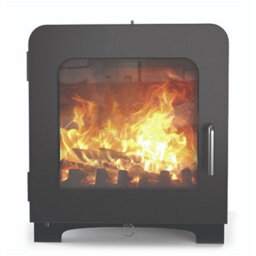 Marlborough Modern Metallic Black 7.2Kw Defra Wood Burning Stove