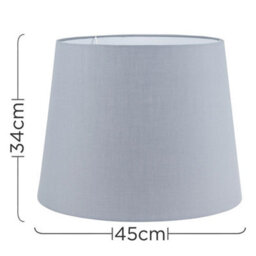 Valuelights Aspen Modern Tapered Table Floor Lamp Light Shade With Grey Fabric Finish (D)45.5Cm - thumbnail 4