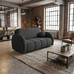 Viva Comfy Iii Upholstered Sofa Bed With Bedding Storage For Living Room Chipboard Metal Legs 152X103X85Cm Graphite - thumbnail 3