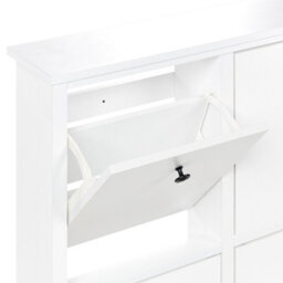 Wyld and Coco Nordichome Shoe Storage Cabinet White Mdf, 4 Compartments, W80 X D20 X H90Cm - thumbnail 7