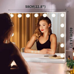Large Makeup Mirror Vanity Mirror Dimmable Led Light 3 Color Modes - thumbnail 3