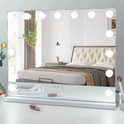 Large Makeup Mirror Vanity Mirror Dimmable Led Light 3 Color Modes - thumbnail 1