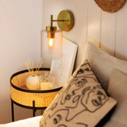 Long Life Lamps Company Antique Brass Wall Light Bubble Glass Lamp Shade Cylindrical Transparent Glass H3127 - thumbnail 9