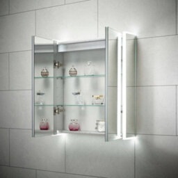 Sensio Ainsley 700X664mm Double Door Led Mirror Cabinet With Bluetooth & Demister - Cool White, Wall-Mounted, Se30794C0 - thumbnail 2