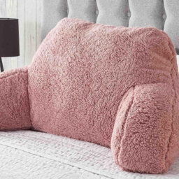 OHS Teddy Fleece Bed Reading Cushion Pillow With Arms Lumbar Support - thumbnail 1
