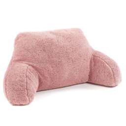 OHS Teddy Fleece Bed Reading Cushion Pillow With Arms Lumbar Support - thumbnail 4