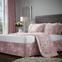 Catherine Lansfield Bedroom Crushed Velvet Divan Base Wrap Blush Pink - thumbnail 5