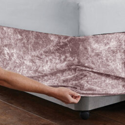 Catherine Lansfield Bedroom Crushed Velvet Divan Base Wrap Blush Pink - thumbnail 4