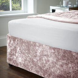 Catherine Lansfield Bedroom Crushed Velvet Divan Base Wrap Blush Pink - thumbnail 2