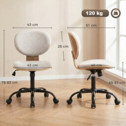 Light Grey Home Office Desk Chair Ergonomic Swivel Chair - thumbnail 2