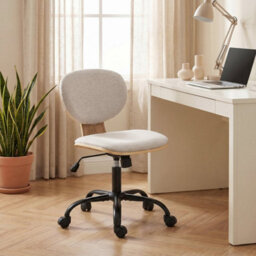 Light Grey Home Office Desk Chair Ergonomic Swivel Chair - thumbnail 4