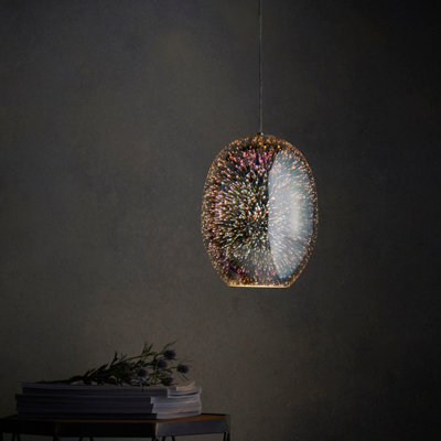 Anson Lighting Elk Pendant Light Finished In Chrome Holographic Glass And Chrome Plate - image 1