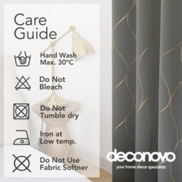 Deconovo Eyelet Blackout Curtains, Gold Wave Foil Printed Thermal Curtains For Living Room, 66 X 72 Inch, Grey, One Pair - thumbnail 9