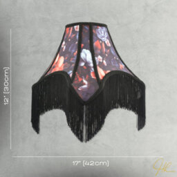 Happy Homewares Large Vintage 1920S Victorian Black Lamp Shade With Coloured Flowers - thumbnail 7