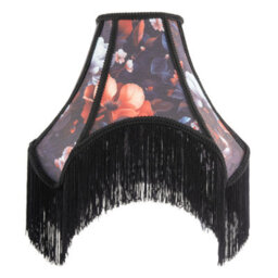 Happy Homewares Large Vintage 1920S Victorian Black Lamp Shade With Coloured Flowers - thumbnail 4