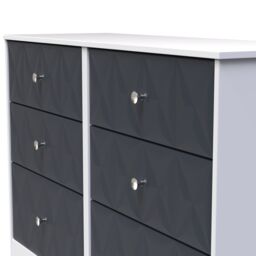 San Jose Ready Assembled Matt Indigo & White No Effect 6 Drawer Chest (H)792mm (W)1117mm (D)395mm - thumbnail 2